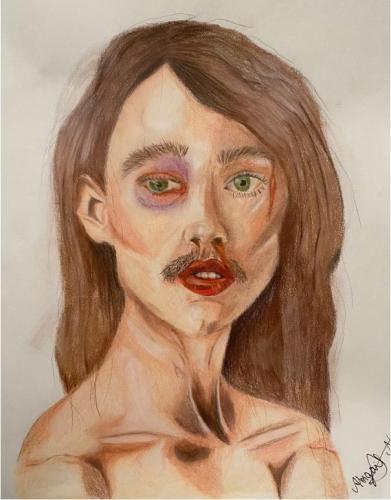 Abigail Nima - Violencia - Prismacolor Color Pencils - Information Technology and Software Engineering High School