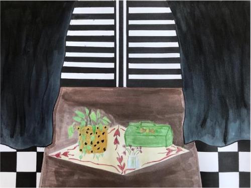 Danielle Russell - Imitating Henri - Watercolor and Ink - Paul VI High School