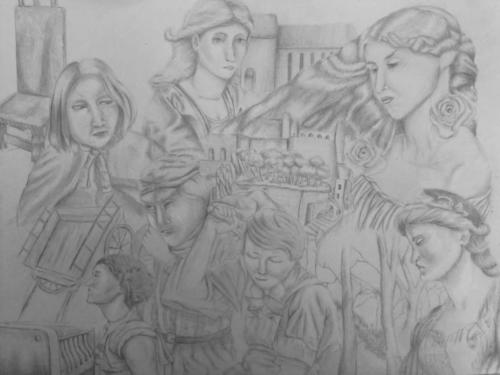 Kelsie Couto - Drawing Montage - Drawing - Apponequet Regional High School